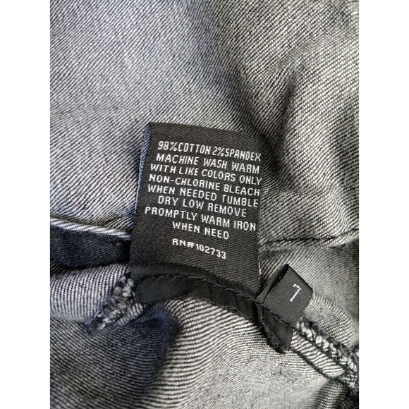 Brooklyn State Distressed Denim Trucker Jacket Black Medium Ripped Painted EUC - Picture 7 of 9